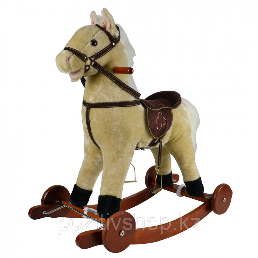 Качалка-лошадка Pituso с колесами светло/бежевый - фото 1 - id-p92098932