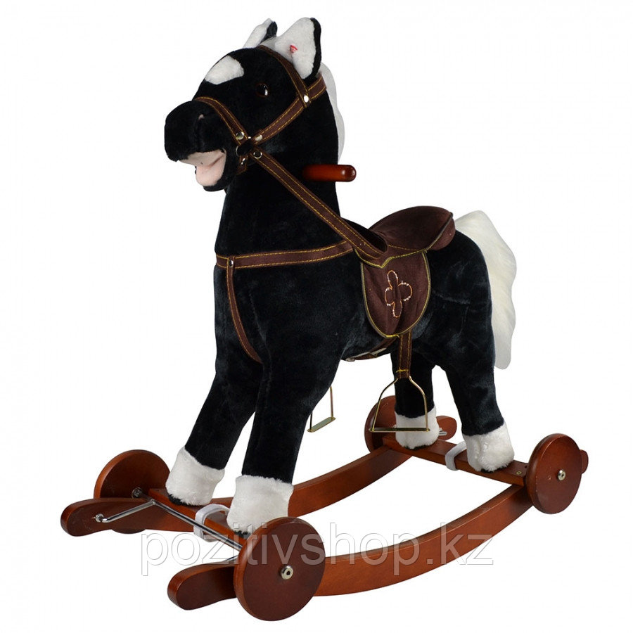 Качалка-лошадка Pituso с колесами черный