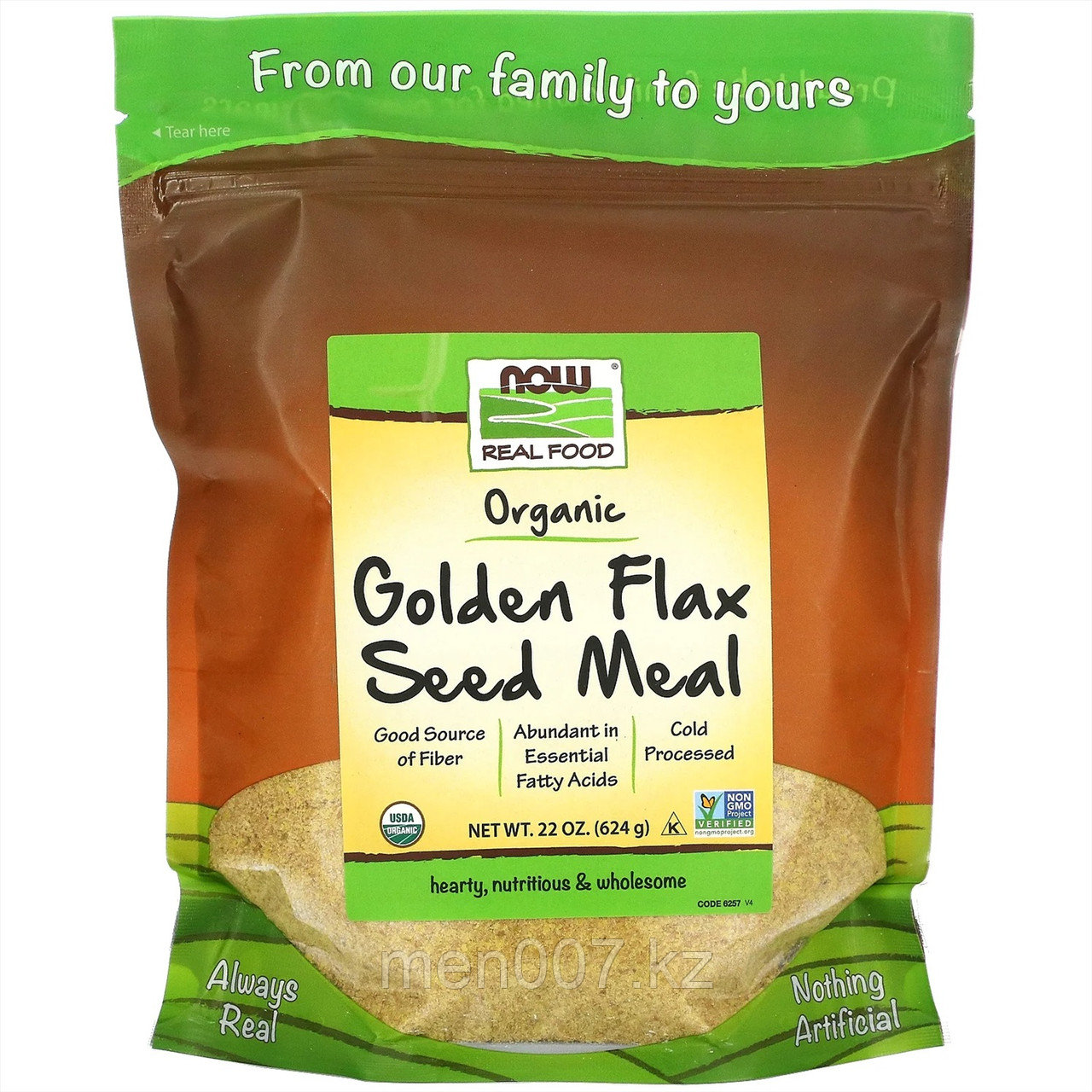Органические золотые семена льна, 624г    Now Foods, Real Food