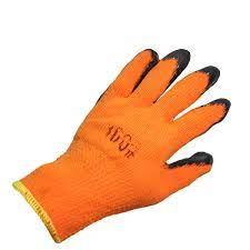 Прорезиненые плотные перчатки оранжевые 300# оригинал - фото 1 - id-p92099790