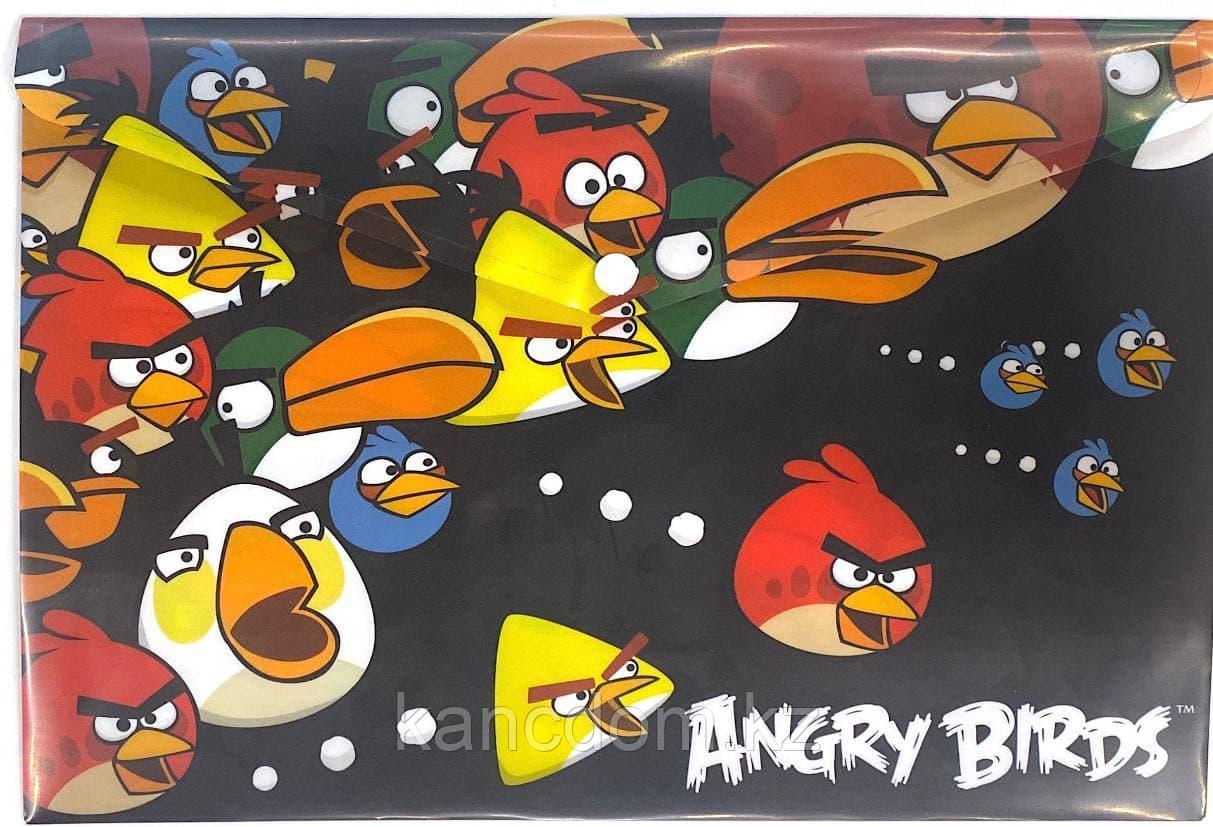 Папка конверт на кнопке Hatber А4 - Angry Birds