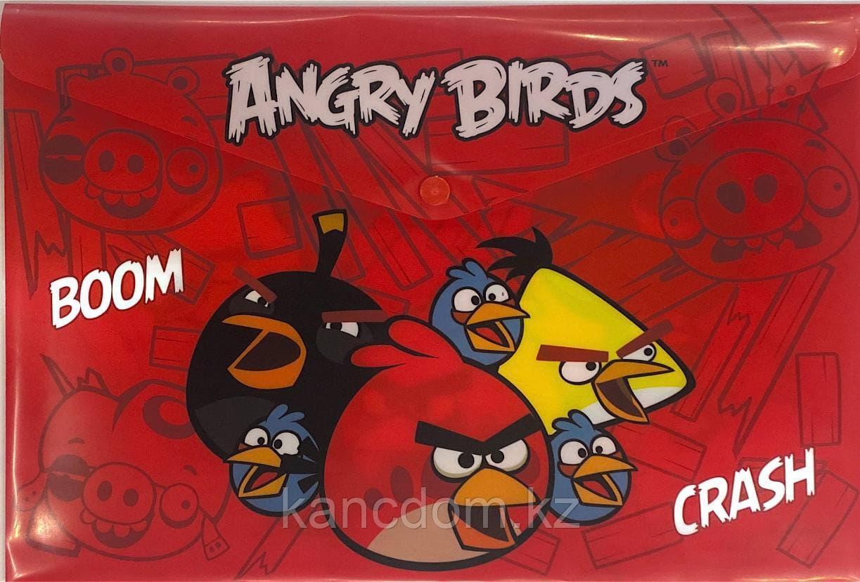 Папка конверт на кнопке Hatber А4 - Angry Birds