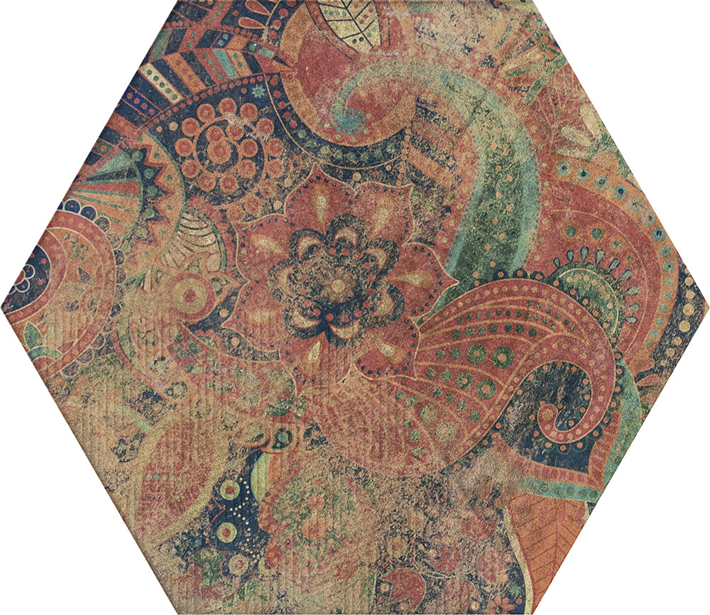 Плитка для пола глазурованная R Hexagon Zuriza Mix 346x400