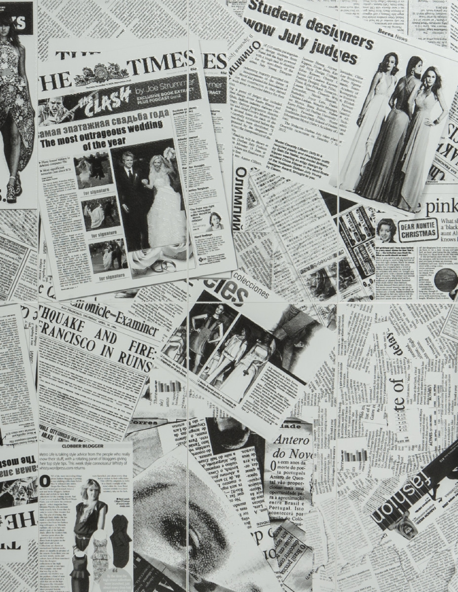 Декор-панно Newsprint Grey (1180x1190) D6