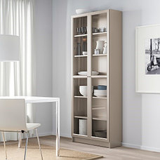 Стеллаж БИЛЛИ серый/эффект «металлик» 80x30x202 см ИКЕА, IKEA, фото 3
