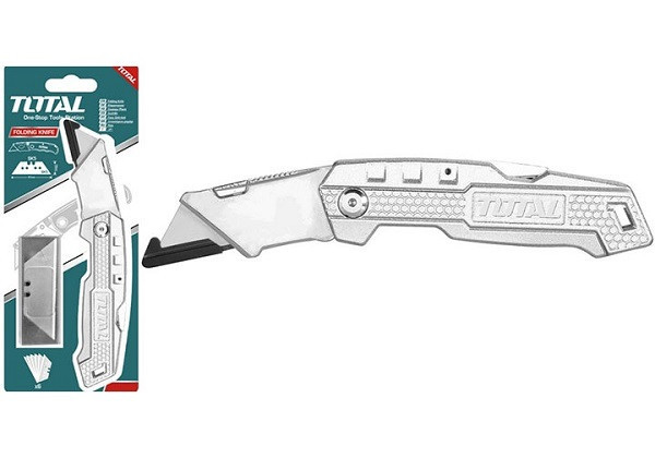Нож складной трапецивидное лезвие TOTAL THT5136138 - фото 1 - id-p92124424