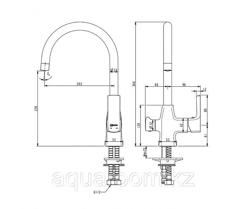 Смеситель для кухни Lemark Ursus Черный (LM7261BL) - фото 3 - id-p92176708