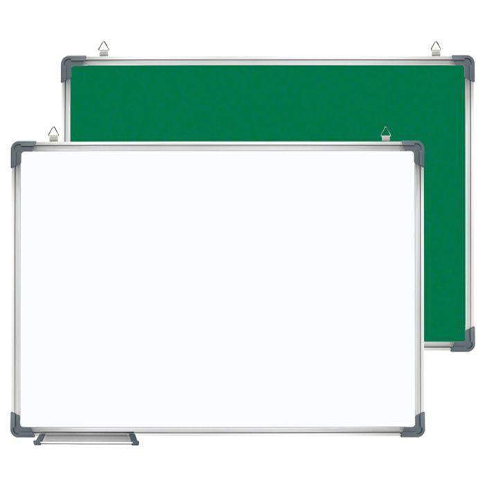 Доска магнитно-маркерная бело-зеленая 100*200 см с полочкой