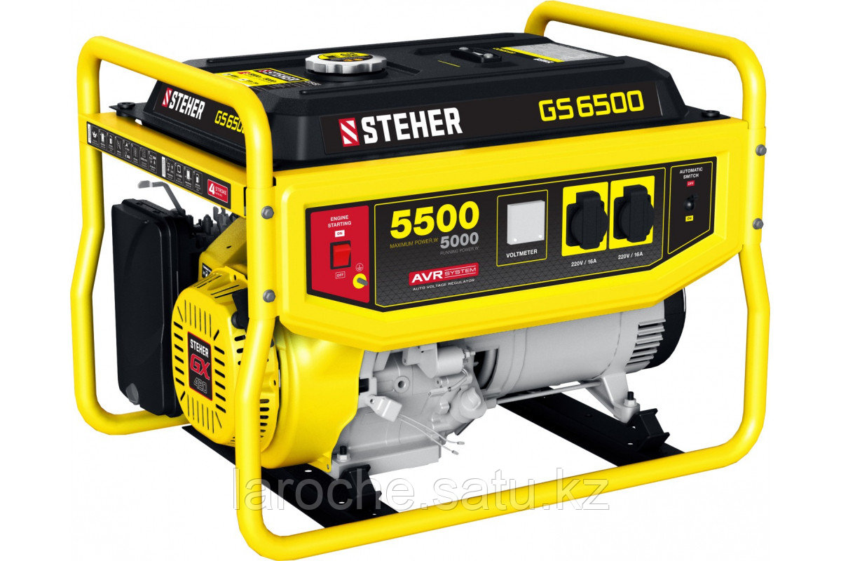 Бензиновый генератор STEHER 5500 Вт, 15 лс двигатель, 220 В GS-6500 - фото 1 - id-p92191664