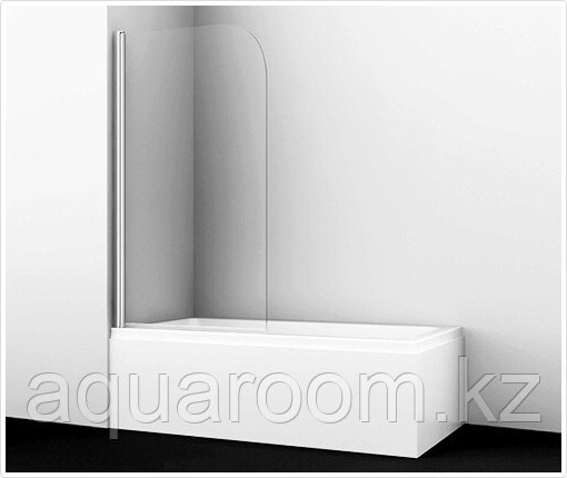 Шторка на ванну WasserKRAFT Leine 80x140  профиль Серебристый стекло прозрачное (35P01-80)
