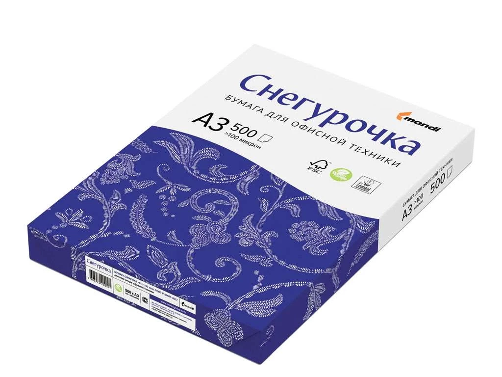 Бумага офисная Снегурочка, А3, 80г/кв.м., 500 л