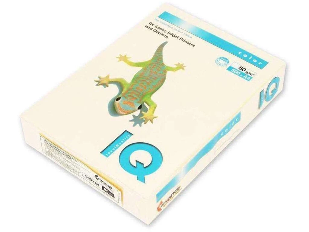 Бумага цветная IQ Color, А4, 80 г/кв.м., 500 л., кремовый CR20