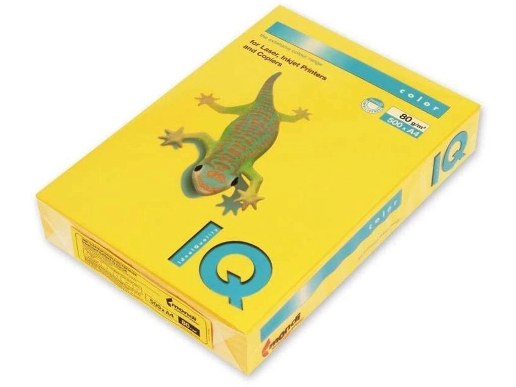 Бумага цветная IQ Color, А4, 80 г/кв.м., 500 л., солнечно-желтый SY40