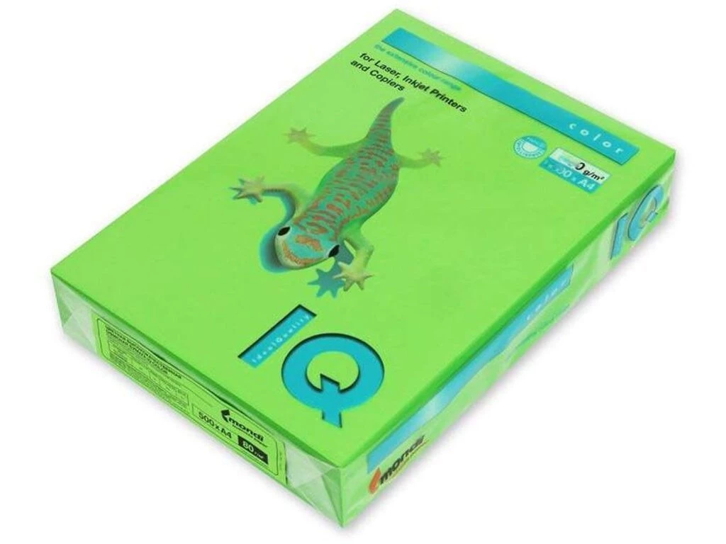 Бумага цветная IQ Color, А4, 80 г/кв.м., 500 л., ярко-зеленый МА42