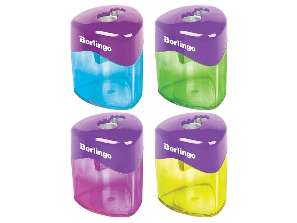 Точилка BERLINGO "DoubleColor" 2 отверстия, с контейнером