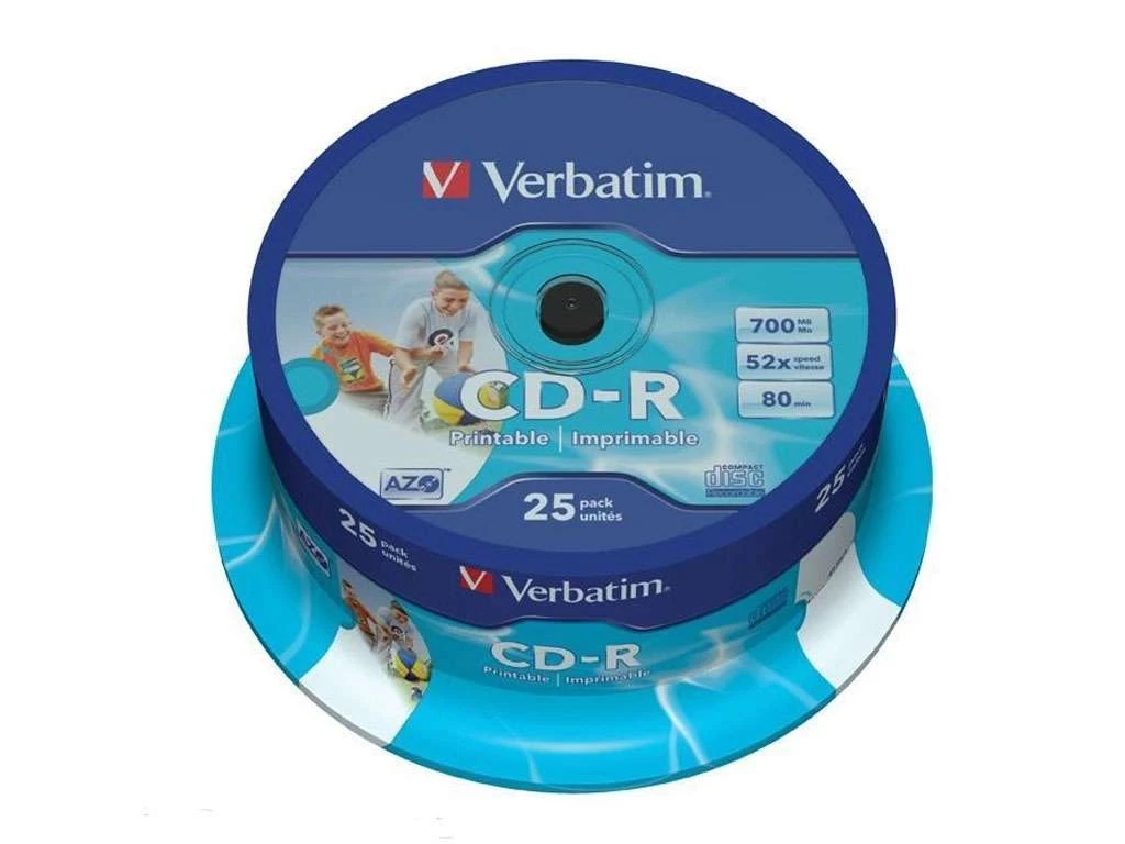 Диск CD-R Verbatim 700МВ/52х (25 штук в упаковке)