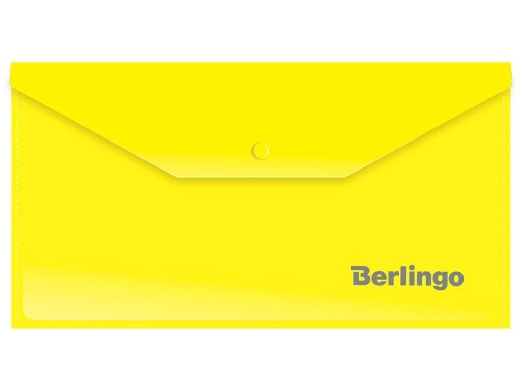 Папка-конверт на кнопке Berlingo, C6, 180 мкм, желтая