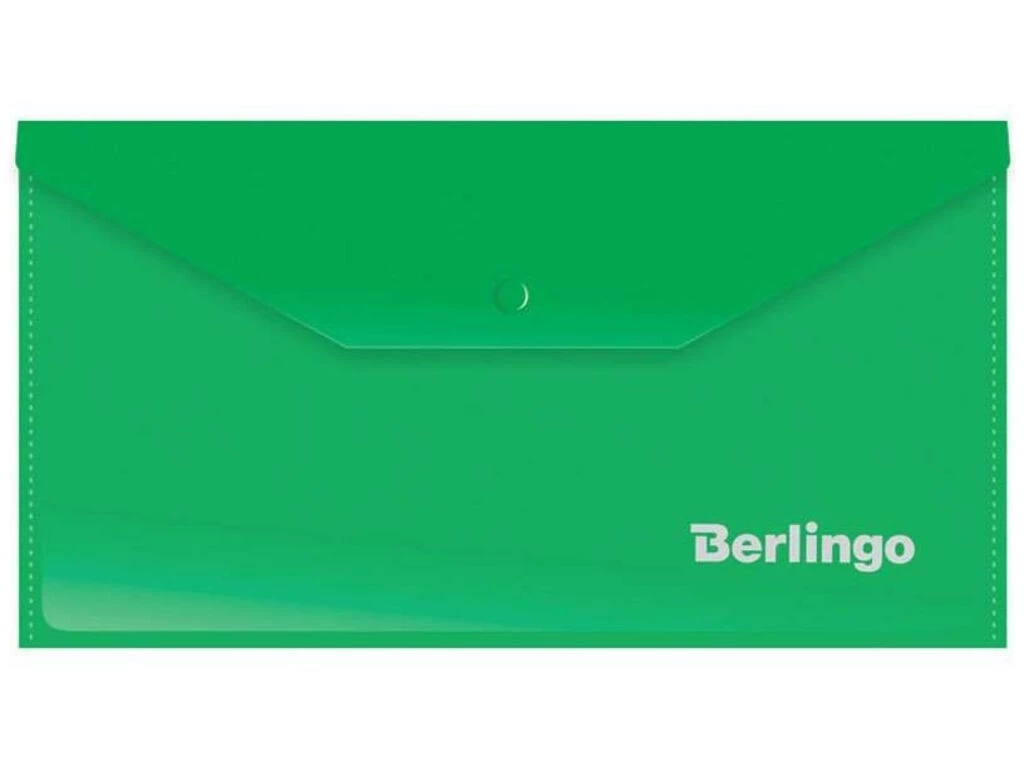 Папка-конверт на кнопке Berlingo, C6, 180 мкм, зеленая