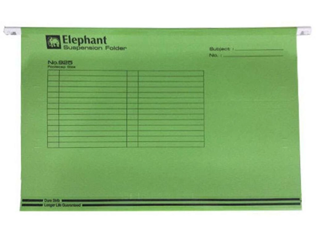 Папка подвесная ELEPHANT, А4+ (365х240мм), зеленая