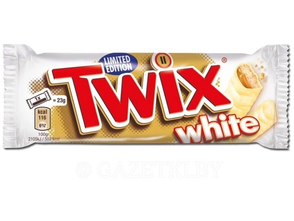 Шоколадный батончик "Twix" Bar Standard White, 55г