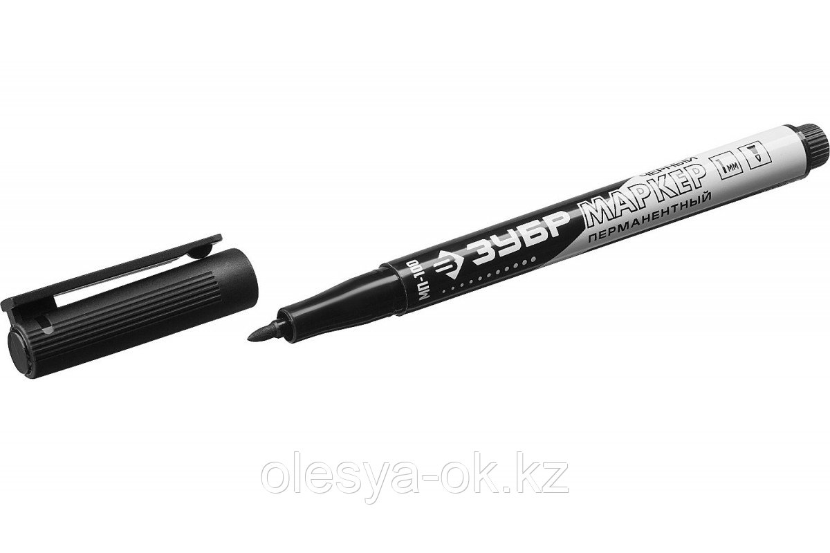 Маркер ЗУБР МП-100 черный (1мм) перманентный, заостренный наконечник - фото 3 - id-p92220511