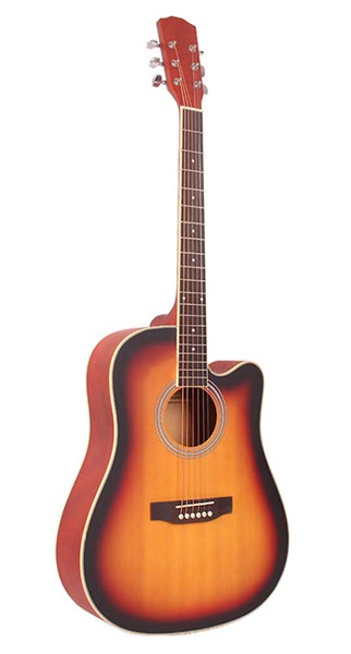 Гитара акустическая, с вырезом, санберст, Mirra WM-C4115-SB