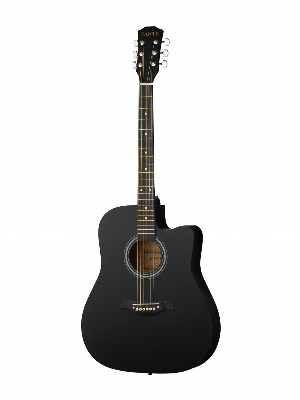 Акустическая гитара 41", с вырезом, черная, Fante FT-221-BK - фото 1 - id-p92231002