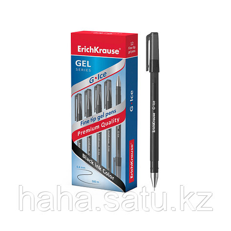 Ручка гелевая ErichKrause® G-Ice, цвет чернил черный, фото 2