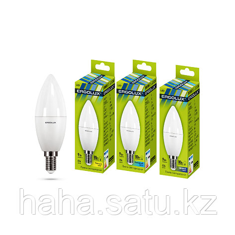 Эл. лампа светодиодная Ergolux LED-C35-9W-E14-3K, Тёплый, фото 2