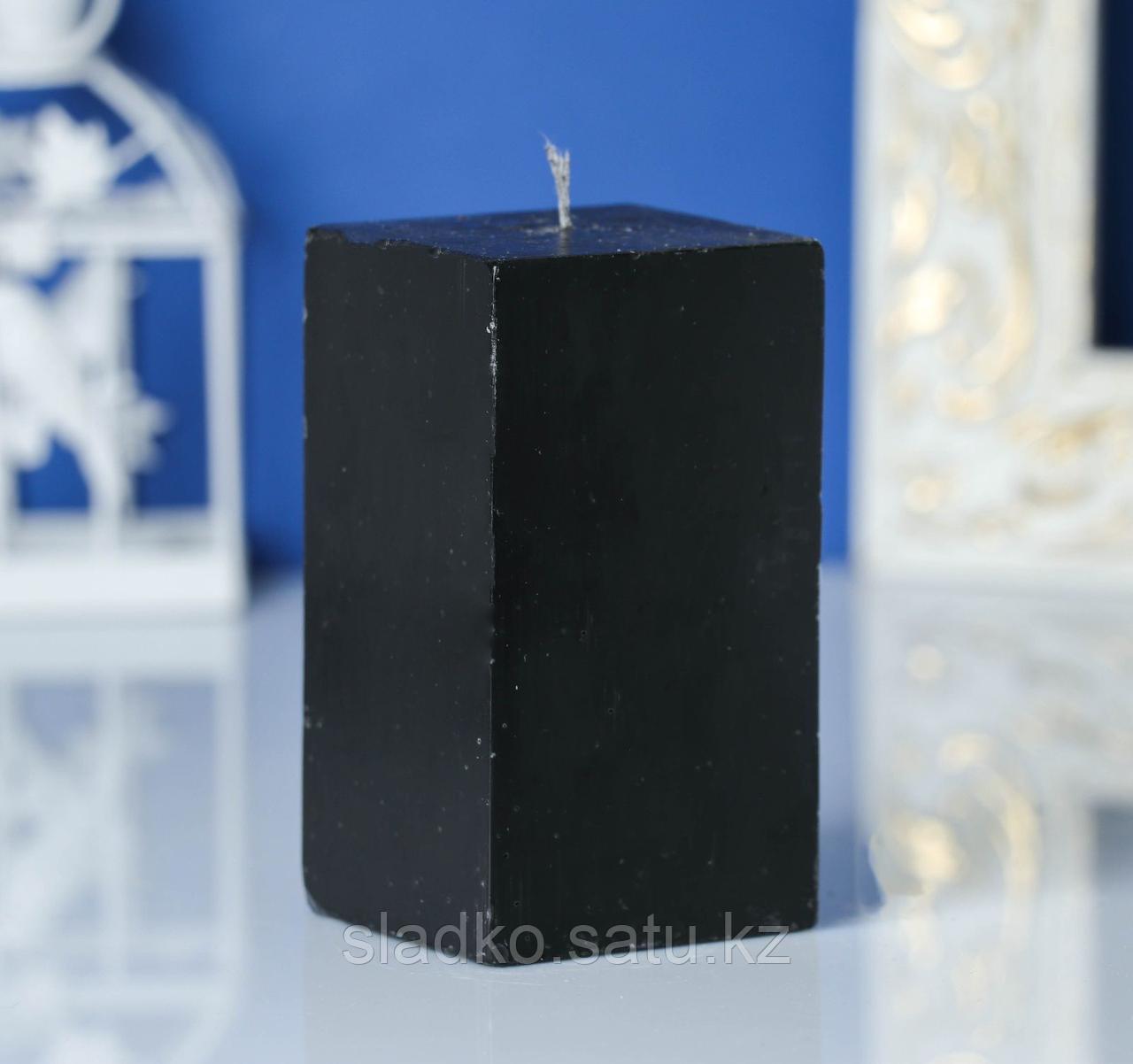 Свеча квадрат парафиновая цвет Черный 5,6х10 см - фото 1 - id-p92250464