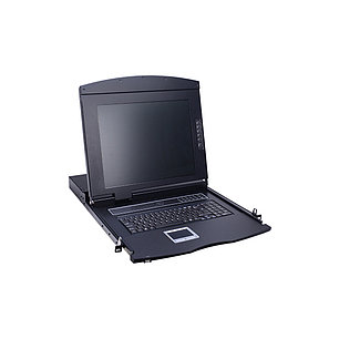 KVM консоль, SHIP, AI-7108ULS, Стоечная, 8-портовая, 17" экран, Коннекторы VGA, Поддержка IP функции, Чёрный, фото 1