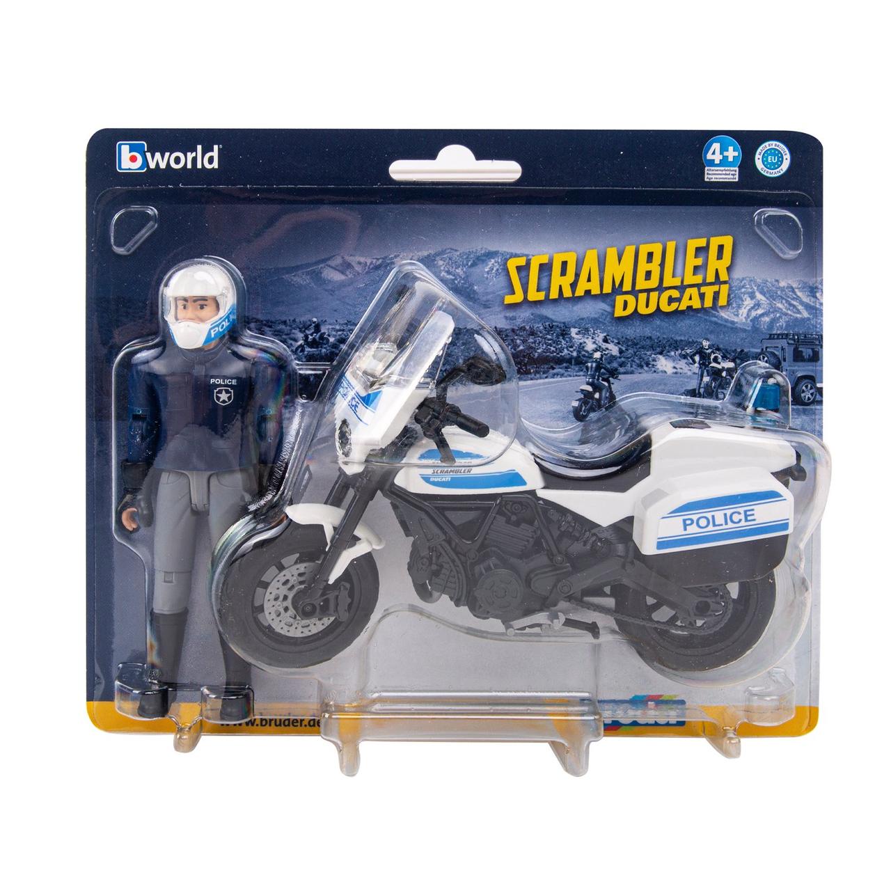 Bruder Игрушечный Мотоцикл Scrambler Ducati с фигуркой полицейского (Брудер 62-731) - фото 3 - id-p92250163