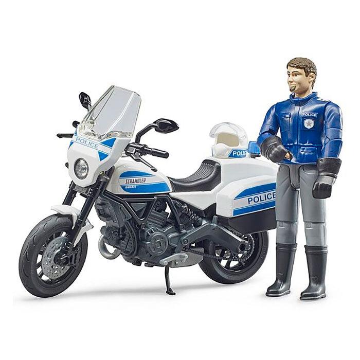 Bruder Игрушечный Мотоцикл Scrambler Ducati с фигуркой полицейского (Брудер 62-731)