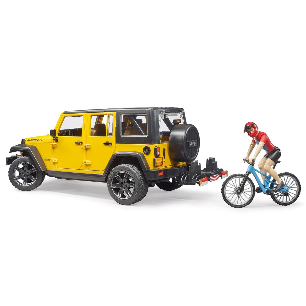 Bruder Игрушечный Внедорожник Jeep Wrangler Unlimited Rubicon c велосипедистом (Брудер 02-543) - фото 4 - id-p92250165