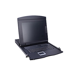 KVM консоль, SHIP, AS-7108TLS, Стоечная, 8-портовая ,17" экран, Коннекторы CAT5, Чёрный, фото 1