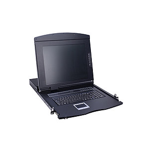 KVM консоль, SHIP, AI-7108TLS, Стоечная, 8 портов CAT5, 17" экран, Поддержка IP функции, Чёрный, фото 1