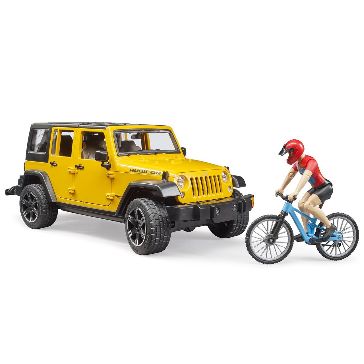 Bruder Игрушечный Внедорожник Jeep Wrangler Unlimited Rubicon c велосипедистом (Брудер 02-543)