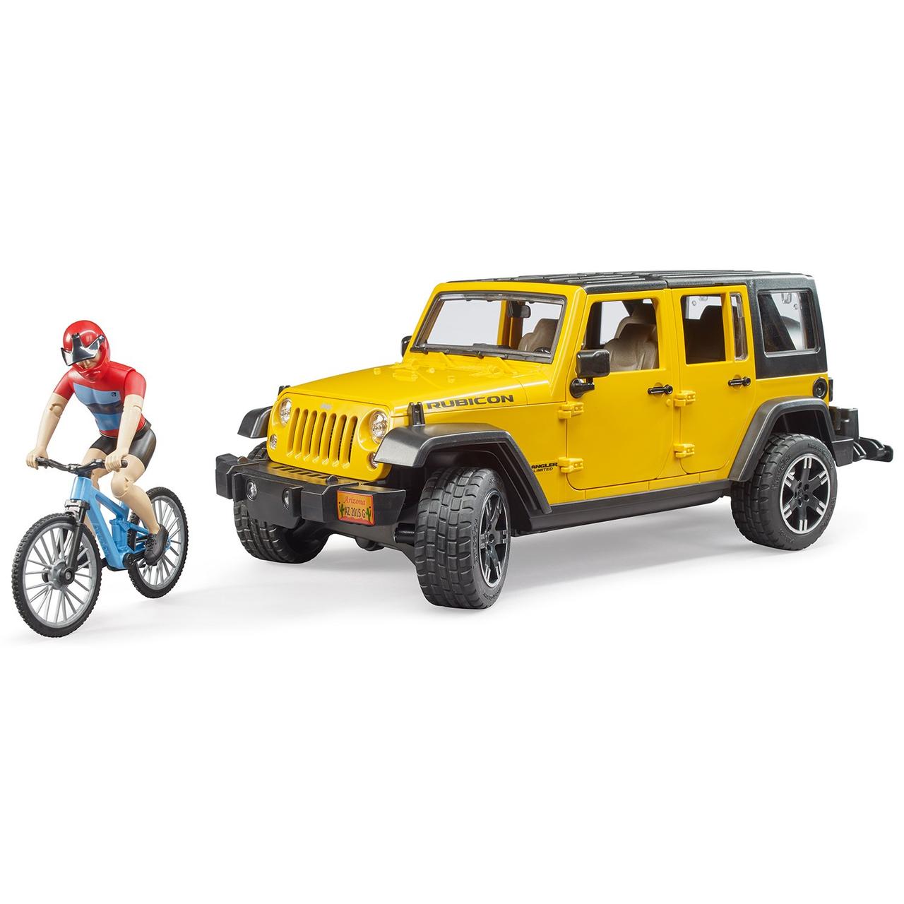 Bruder Игрушечный Внедорожник Jeep Wrangler Unlimited Rubicon c велосипедистом (Брудер 02-543)