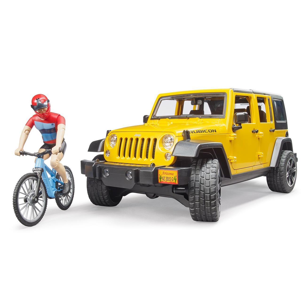 Bruder Игрушечный Внедорожник Jeep Wrangler Unlimited Rubicon c велосипедистом (Брудер 02-543) - фото 3 - id-p92249264