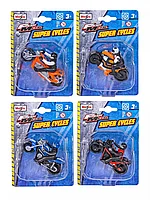 Мод. мото MAISTO 3" (10см) FM Super Cycles 25204 с фигуркой в ассортименте