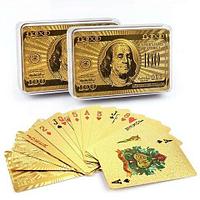Колода игральных карт в пластиковом боксе «Золотой слиток» (Доллары)
