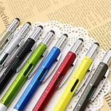 Мультитул-ручка 6 в 1 TOMTOSH [шариковая ручка-2 отвертки-стилус-уровень-линейка] (Зеленый), фото 7