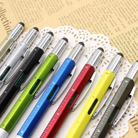 Мультитул-ручка 6 в 1 TOMTOSH [шариковая ручка-2 отвертки-стилус-уровень-линейка] (Бордовый) - фото 7 - id-p69746833