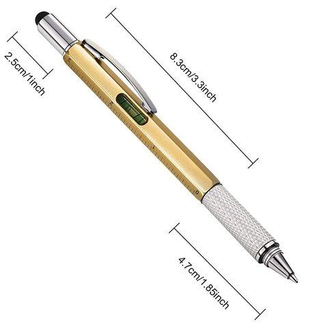 Мультитул-ручка 6 в 1 TOMTOSH [шариковая ручка-2 отвертки-стилус-уровень-линейка] (Зеленый) - фото 10 - id-p92294804