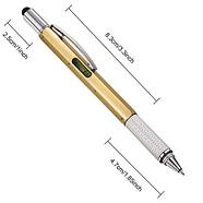 Мультитул-ручка 6 в 1 TOMTOSH [шариковая ручка-2 отвертки-стилус-уровень-линейка] (Желтый), фото 10