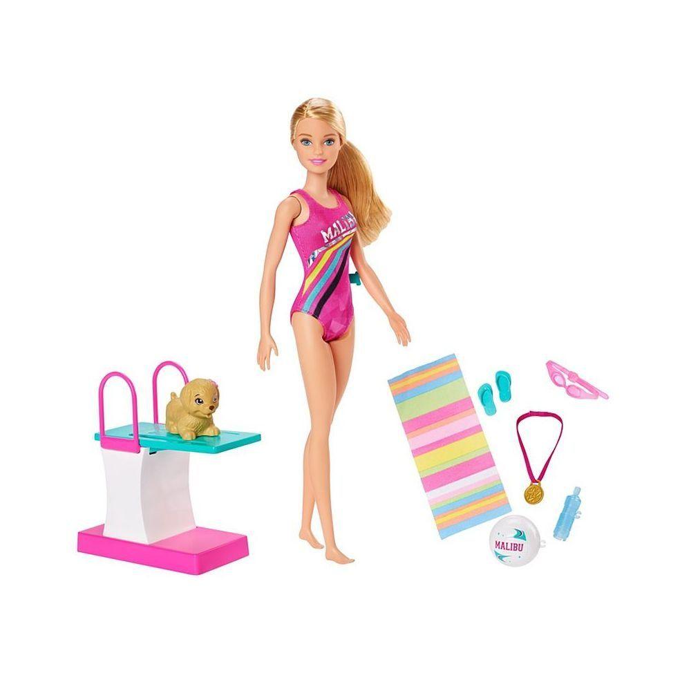 Кукла Барби Barbie Игровой набор Тренировка в бассейне
