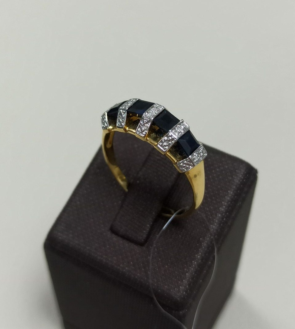Кольцо с сапфиром и бриллиантами / 19 размер ( Шоурум ) - фото 2 - id-p92063225