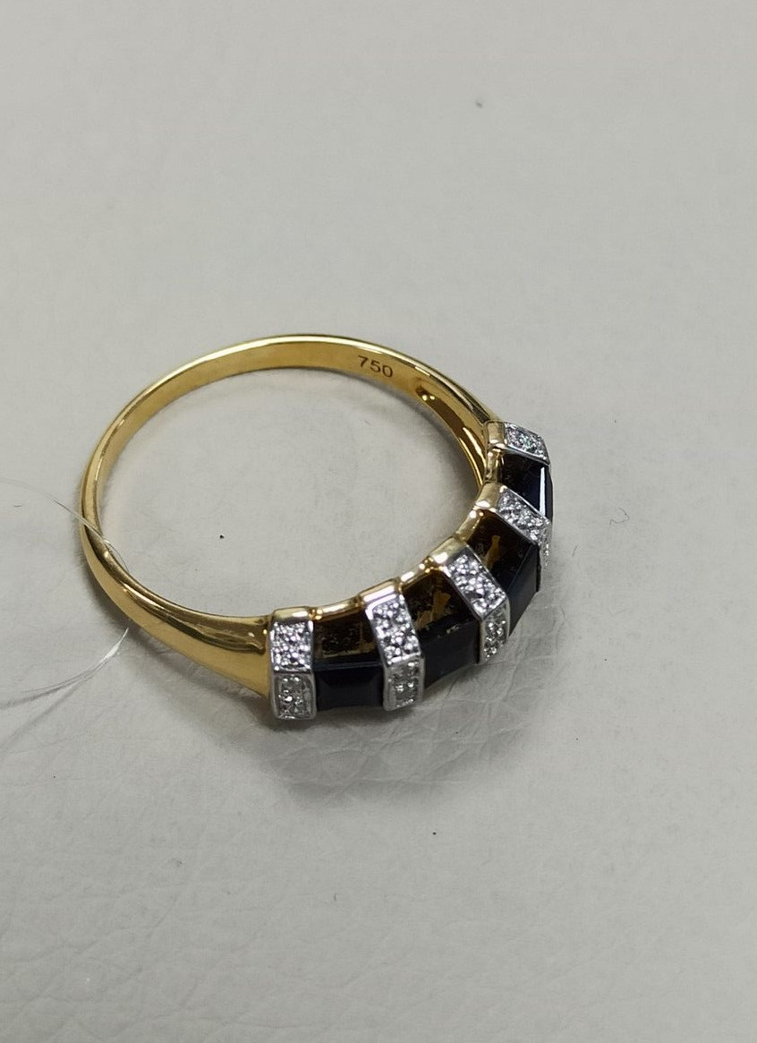 Кольцо с сапфиром и бриллиантами / 19 размер ( Шоурум ) - фото 3 - id-p92063225