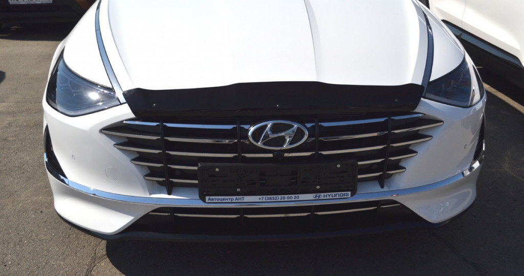 Мухобойка (дефлектор капота) Hyundai Sonata 2019+ - фото 1 - id-p92302628