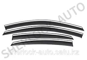 Дефлекторы окон ( Ветровики ) Chevrolet Malibu 2011+ с металлическим молдингом
